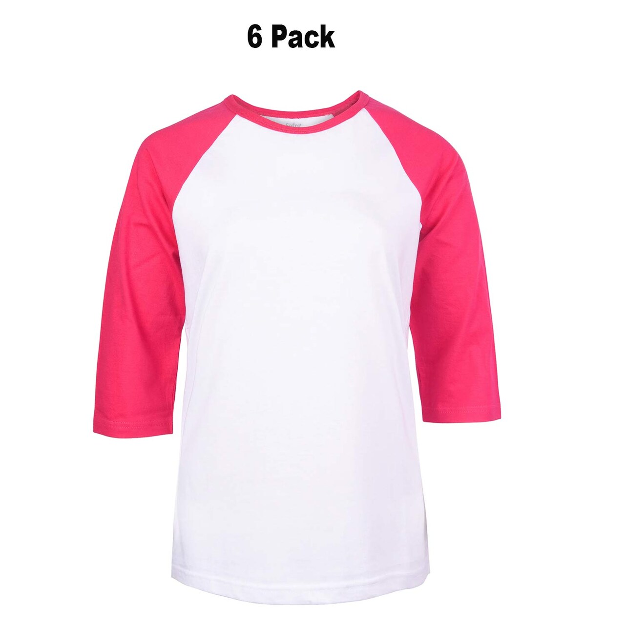Cottonbell® ladies Three-Quarter Sleeve Baseball Tee pack of 6